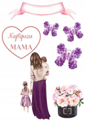 Opłatek Na Tort Dzień Mamy Matki Zestaw 3xgratis S