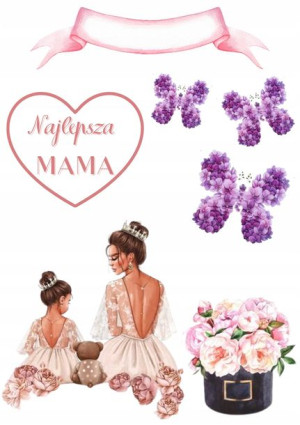 Opłatek Na Tort Dzień Mamy Matki Zestaw 3xgratis P
