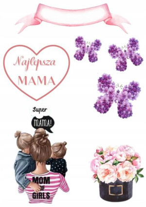 Opłatek Na Tort Dzień Mamy Matki Zestaw 3xgratis I