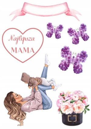 Opłatek Na Tort Dzień Mamy Matki Zestaw 3xgratis T