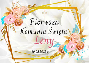 Opłatek Na Tort Komunia Święta Dziewczynka Kwiaty