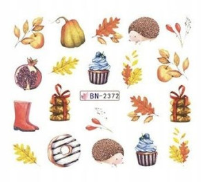 bn2372 Naklejki wodne jesień kolorow liście autumn