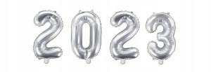 Balony Foliowe 2023 srebrne Nowy Rok