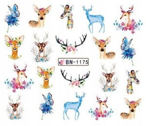 Bn1175 Naklejki Wodne Na Paznokcie Zwierzęta Boho