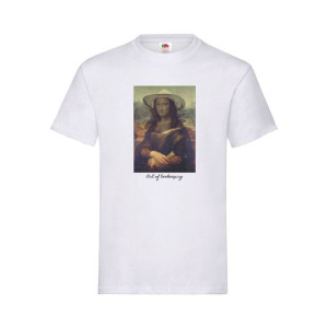 Koszulka bawełniana z nadrukiem Mona Lisa (biała) - wzór KA50 M