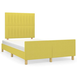 Rama łóżka z zagłówkiem, zielona, 120x200 cm, obita tkaniną