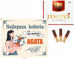 PREZENT na DZIEŃ KOBIET Pudełko na Merci IMIĘ