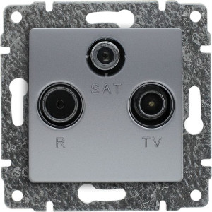 Gniazdo antenowe RTV SAT końcowe aluminium VENA