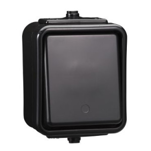 Łącznik schodowy czarny IP44 CEDAR