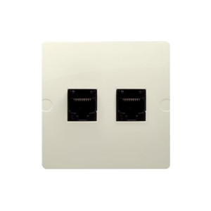Gniazdo telefoniczne RJ11 + RJ45 kat 5e BASIC Beżowy
