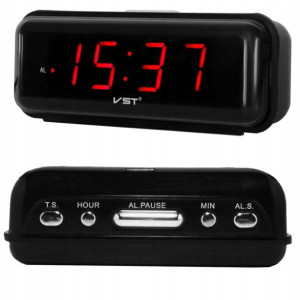Budzik Zegar Elektroniczny Sieciowy Led 24h Alarm