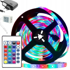 Taśma Led Smd 3528 Rgb 4,5m Wodoodporna Pilot Zestaw