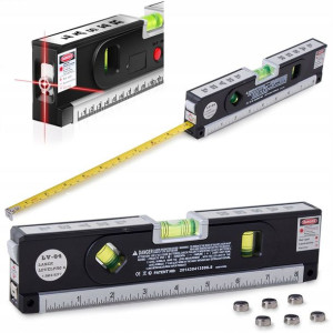 Poziomica Laserowa Z Miarą Podświetlenie Led 24 Cm
