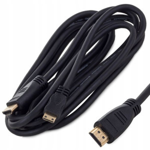 Kabel Hdmi Mini Hdmi Full Hd 1080 Złote Wtyki 3m