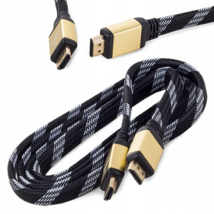Kabel Płaski Hdmi 1.4 Złote Styki Full Hd 3d 1,5m