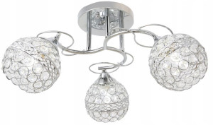 Żyrandol Led Plafon Led Kryształki Chrom Lampa
