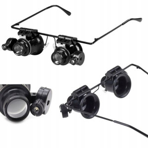 Lupa Okulary Zegarmistrzowska Mocna Led 20x 15mm
