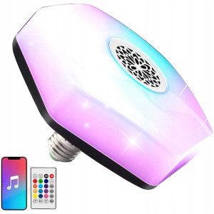 Żarówka Kolorowa Led Rgbw Głośnik Bluetooth Pilot