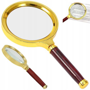 Lupa Ręczna Klasyczna 60 Mm Złota Szkło Elegancka