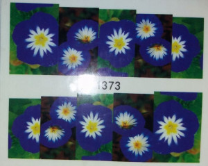 Xf1373 Naklejki Wodne Nalepki Paznokcie Malwa Blue