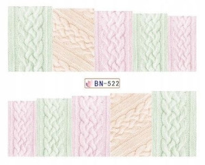 BN522 Naklejki wodne na paznokcie sweter zima