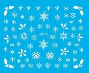 D270 Naklejki wodne zima śnieżynki świąteczne xmas