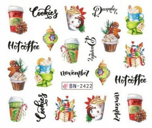 bn2422 Naklejki wodne zima święta xmas świąteczne