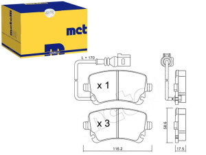 Klocki Hamulcowe Vw T5 03- Tył Czuj Metelli