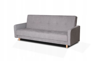 WERSALKA KANAPA SOFA ADAM szara gładka rozkładana