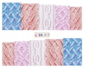 BN517 Naklejki wodne na paznokcie sweter zima