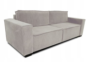 sofa SMART szara sztruks funkcja spania pojemnik