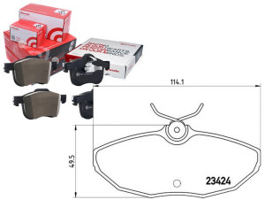 Klocki Hamulcowe Jaguar S-type 99-07 Tył Brembo