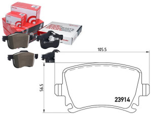 Klocki Hamulcowe Audi Tt 08- Tył Brembo