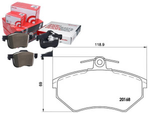Klocki Hamulcowe Vw Passat 88-96 16mm Brembo