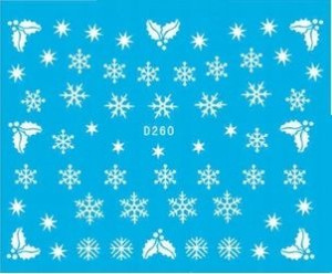 D260 Naklejki wodne zima śnieżynki świąteczne xmas