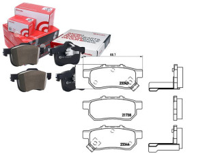 Klocki Hamulcowe Honda Civic 91-95 Tył Brembo
