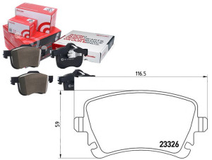 Klocki Hamulcowe Vw T5 03- Tył Z Czuj. Brembo