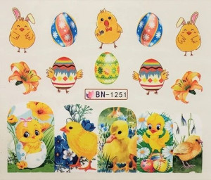 Bn1251 Naklejki Wodne Wielkanoc Zając Jajo Pisanka