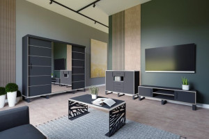 Zestaw Mebli Do Salonu Loft Szafa Komoda