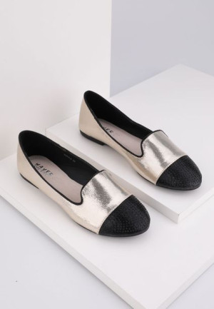 Balerinki buty damskie baleriny złote 2 Selvaggia Złoty 36
