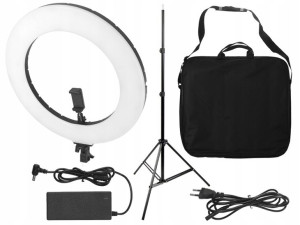 Lampa Pierścieniowa Led 60w Statyw Dimmer Torba