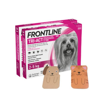 FRONTLINE Tri-Act  XS 2-5kg (pipeta 3 x 0,5ml) X2+ Zakładka magnetyczna GRA