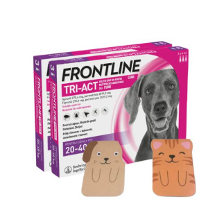 FRONTLINE Tri-Act L 20-40kg (pipeta 3 x 4ml) X2 + Zakładka magnetyczna GRAT
