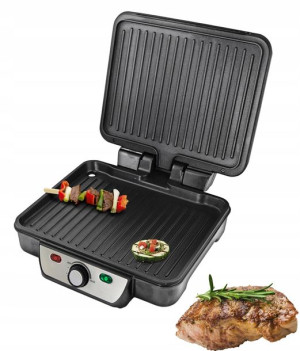 Grill Elektryczny Opiekacz Rozkładany czarny 2000W