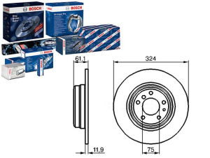 Tarcze Hamulcowe 2szt Bmw Tył E38 94- Bosch