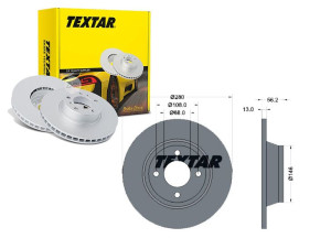 Tarcze Hamulcowe 2szt Vw Przód A80 1,6- Textar