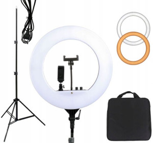 Lampa Ring Led 18" 75w Zmiana Barwy + Statyw Torba