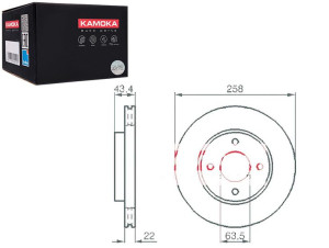 Tarcze Hamulcowe 2szt Ford Focus 98-04 Kamoka