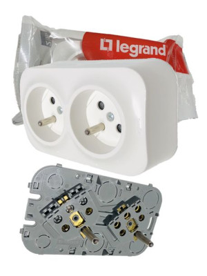 Legrand Forix Gniazdo natynkowe z/u podwójne białe 16A