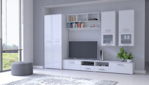 Meblościanka FARO 340cm - biały + szafa